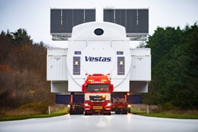 The first Vestas V236-15.0MW nacelle is transported from Port of Hanstholm in Denmark to the Østerild Wind Turbine Test Center in Northern Jutland. Once installed, the V236-15.0MW will be the largest wind turbine in the world. 