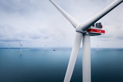 Vestas V236-15.0MW wind turbines are installed at the He Dreiht offshore wind farm in the German North Sea.