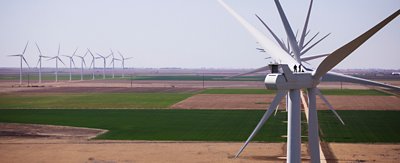 An onshore wind farm in North America.  