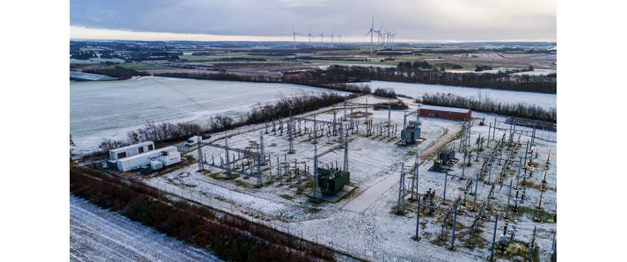 Electrical installation at the Lem Kær wind-storage project.
