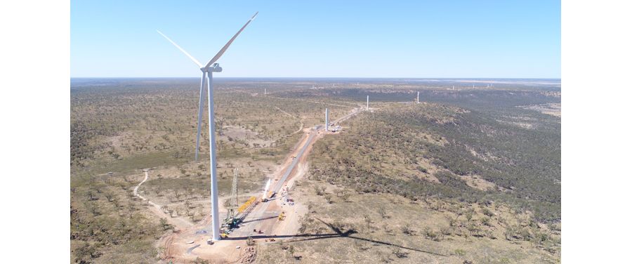 Wind turbine at Kennedy Energy Park, shown in the hybrid-project section.